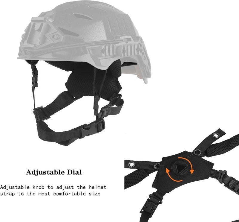 Hdlsina Helmet Cover Cloth,Adjustable Dial Suspension System Chin Strap Tactical Helmet Retention System Chin Strap and Airsoft Helmet Padding Kit Universal EVA Foam Pads Set - Image 2